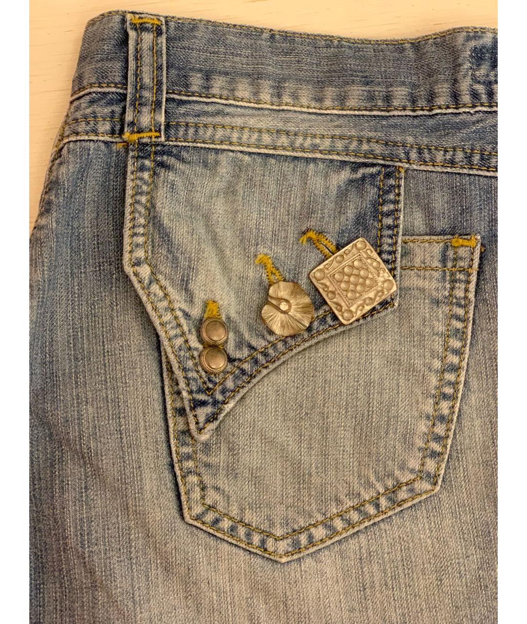 JUST CAVALLI Голубая деним юбка мини, фото 7