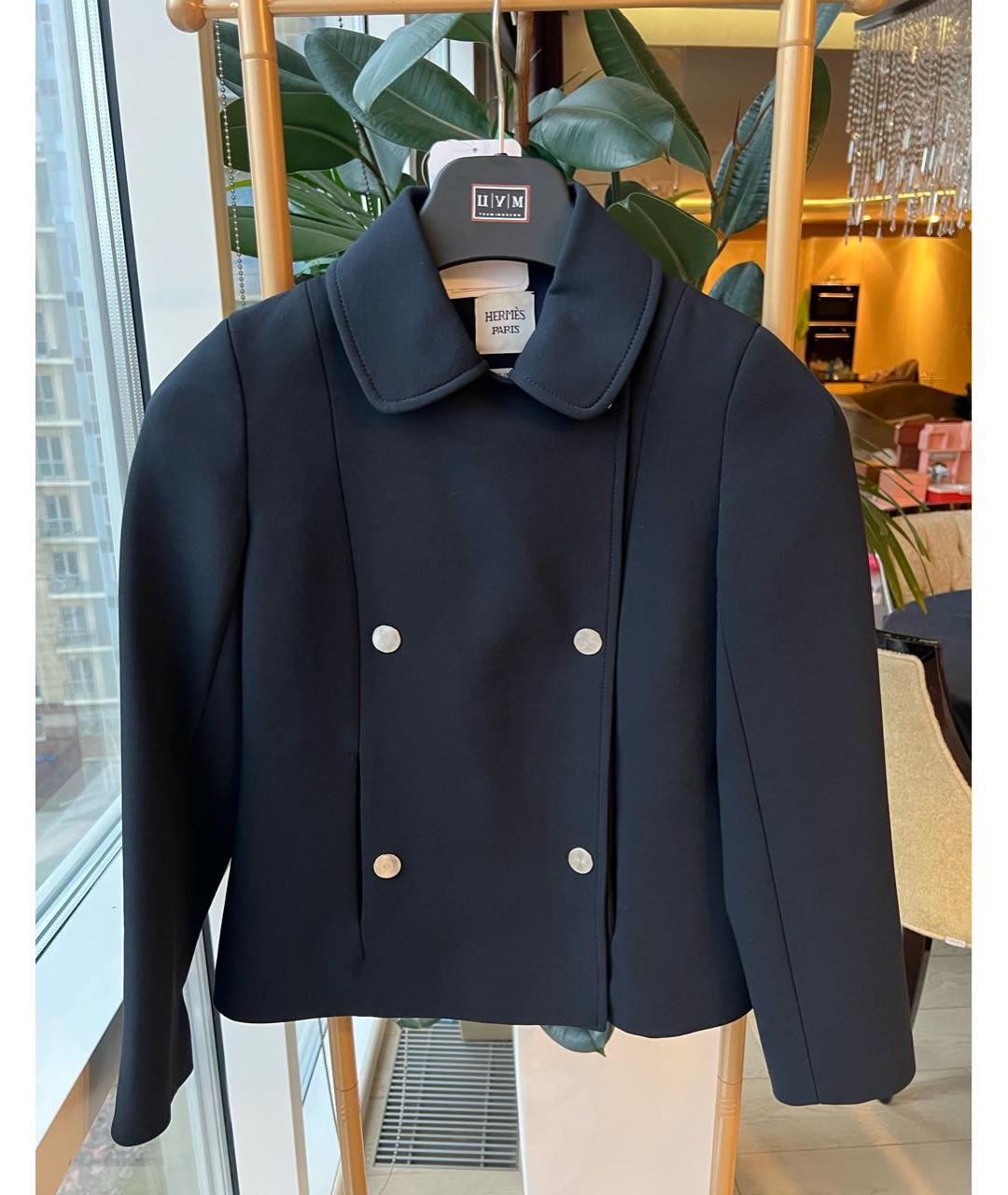 HERMES Черный шерстяной жакет/пиджак, фото 9