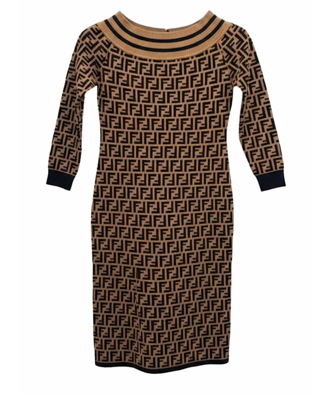 FENDI Бежевое повседневное платье, фото 5