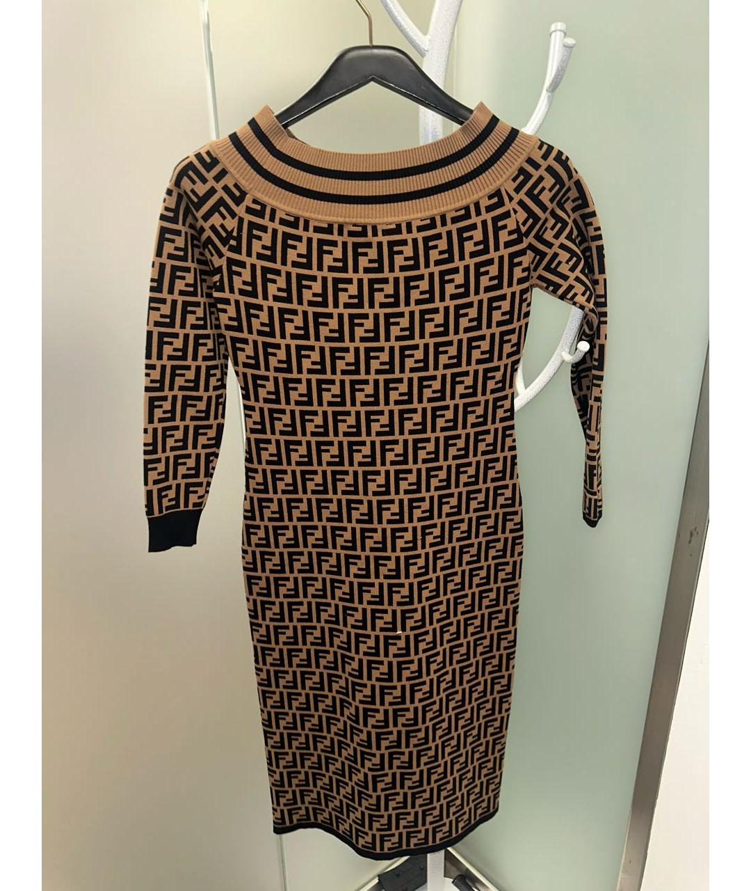 FENDI Бежевое повседневное платье, фото 3