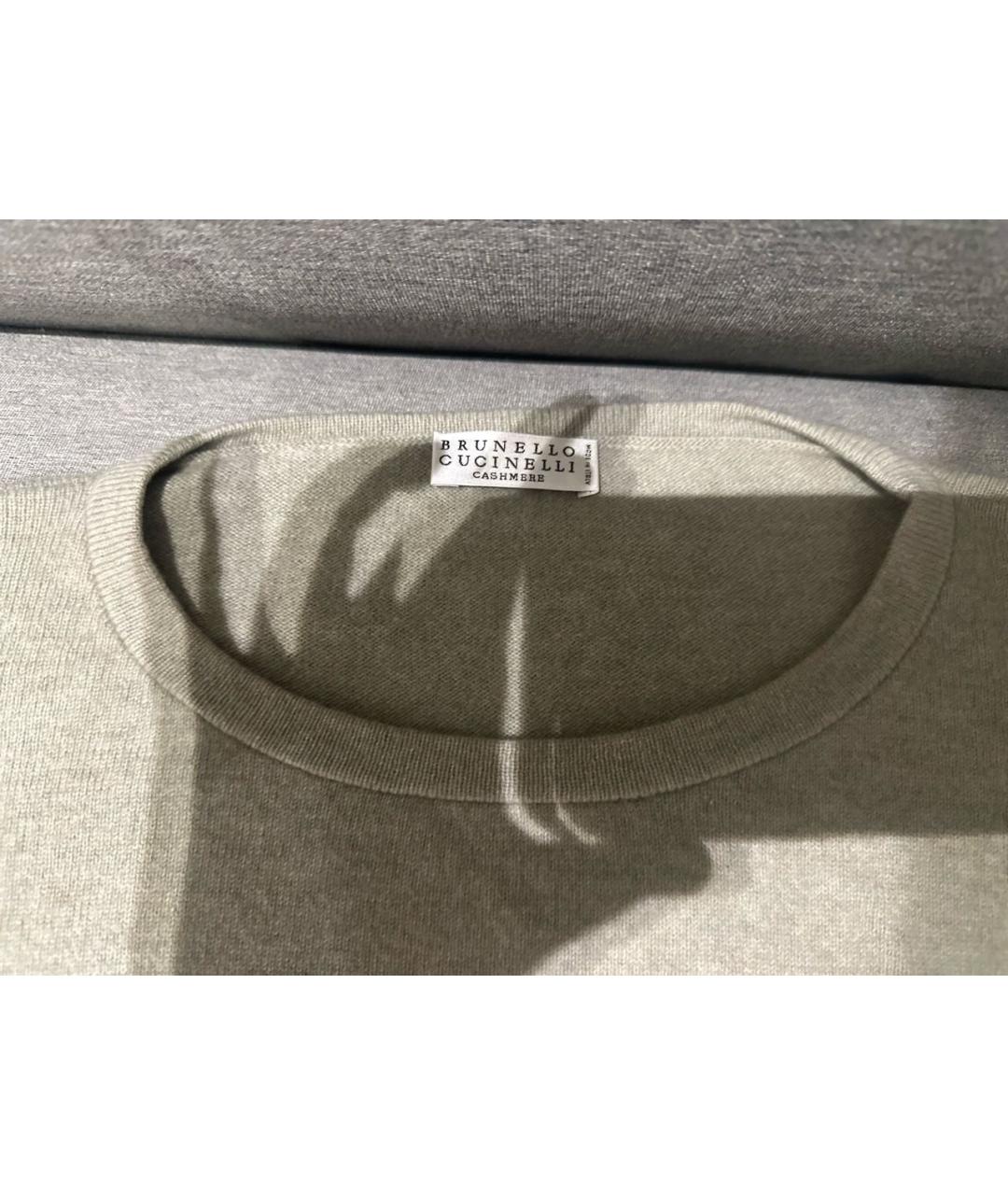 BRUNELLO CUCINELLI Бежевый кашемировый джемпер / свитер, фото 4