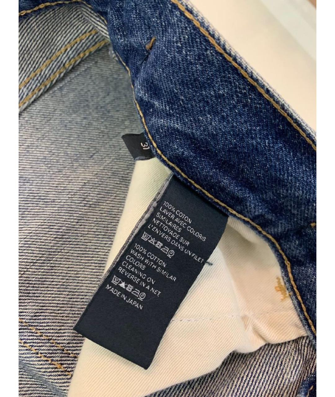 CELINE Синие хлопковые прямые джинсы, фото 8