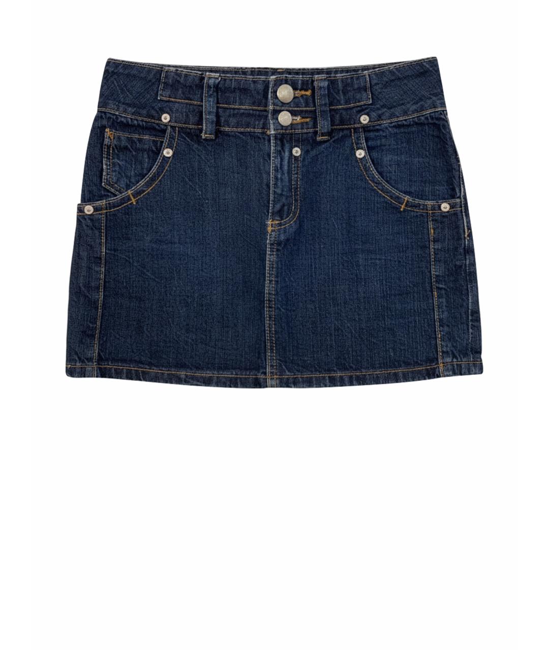 DKNY Синяя деним юбка мини, фото 1