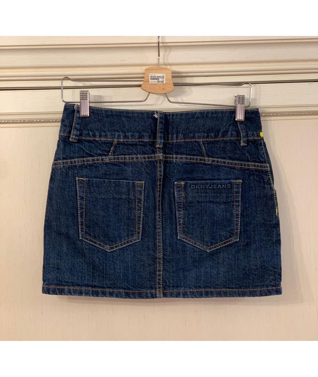 DKNY Синяя деним юбка мини, фото 2
