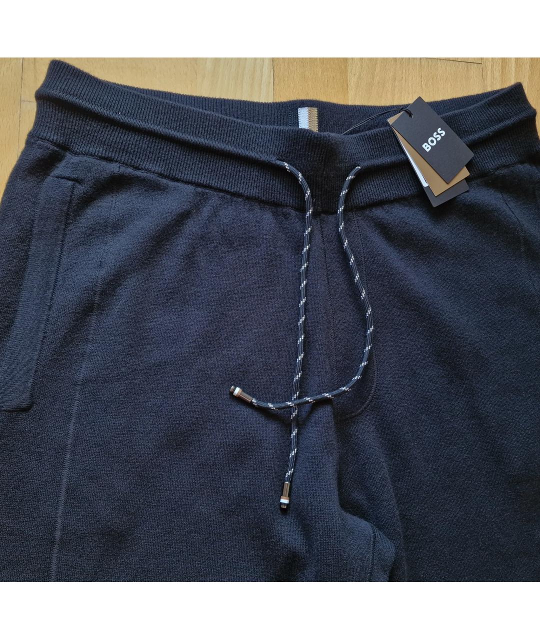 HUGO BOSS Черные шерстяные повседневные брюки, фото 5