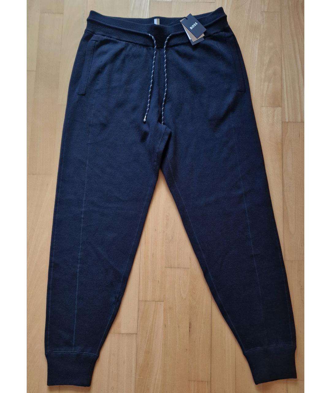 HUGO BOSS Черные шерстяные повседневные брюки, фото 2