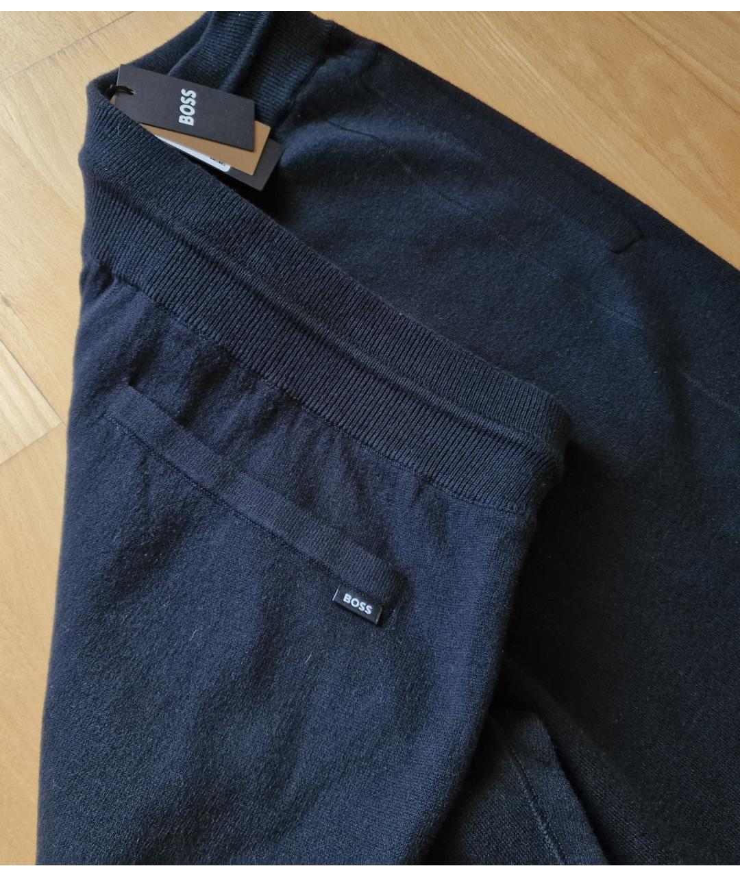 HUGO BOSS Черные шерстяные повседневные брюки, фото 4