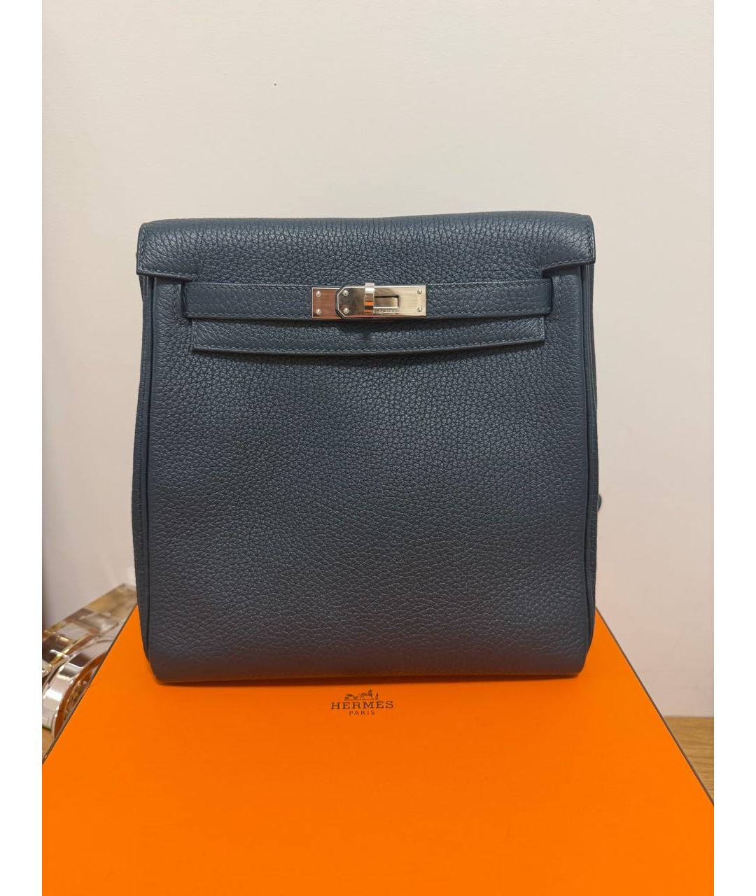 HERMES Синяя кожаная сумка через плечо, фото 9