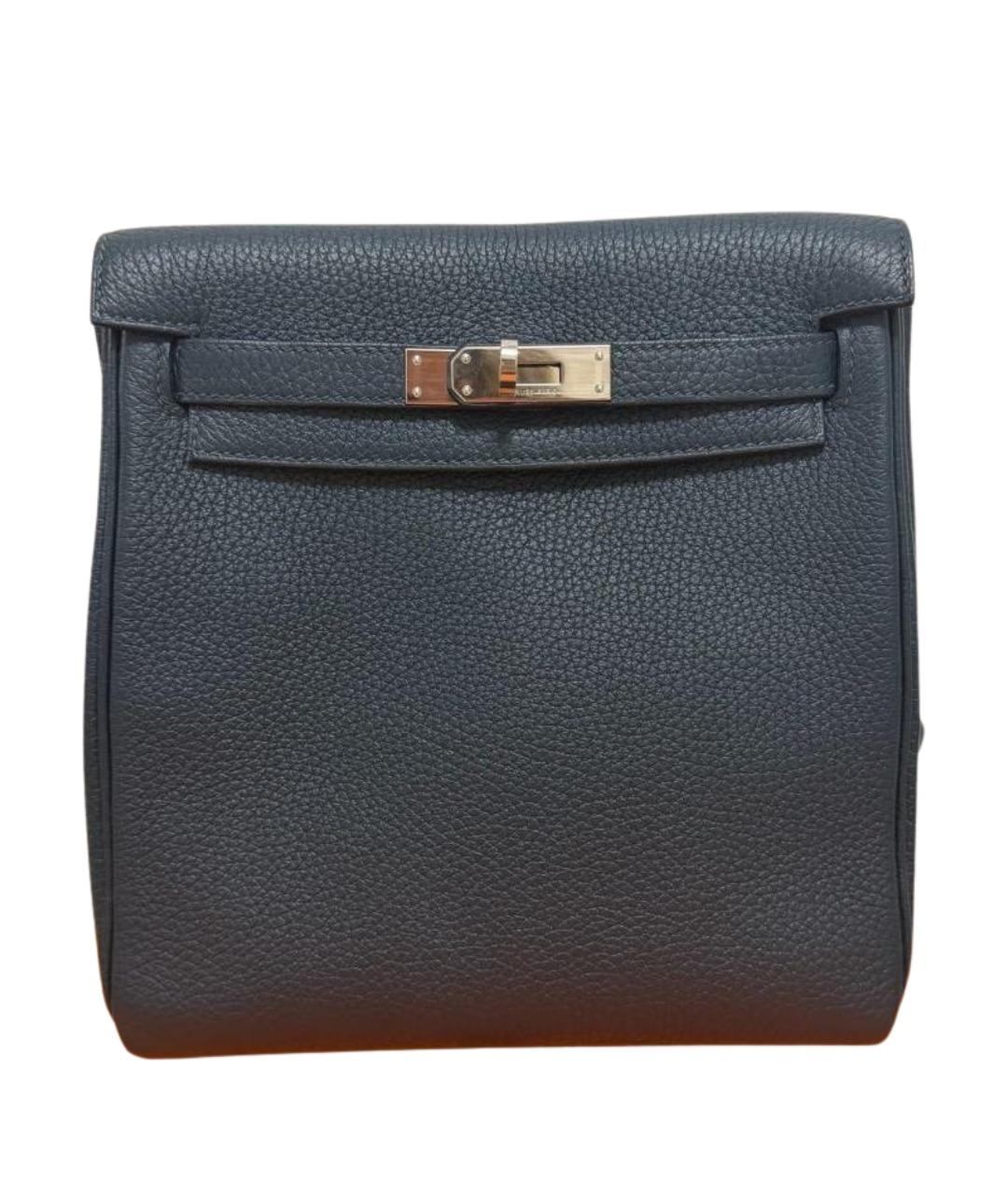 HERMES Синяя кожаная сумка через плечо, фото 1