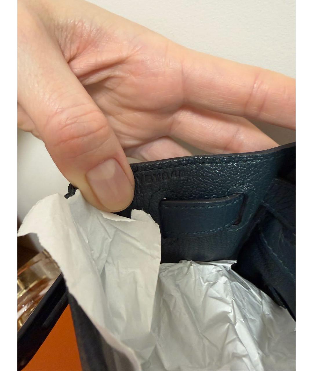 HERMES Синяя кожаная сумка через плечо, фото 4