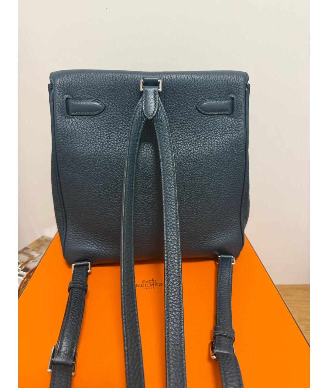 HERMES Синяя кожаная сумка через плечо, фото 3