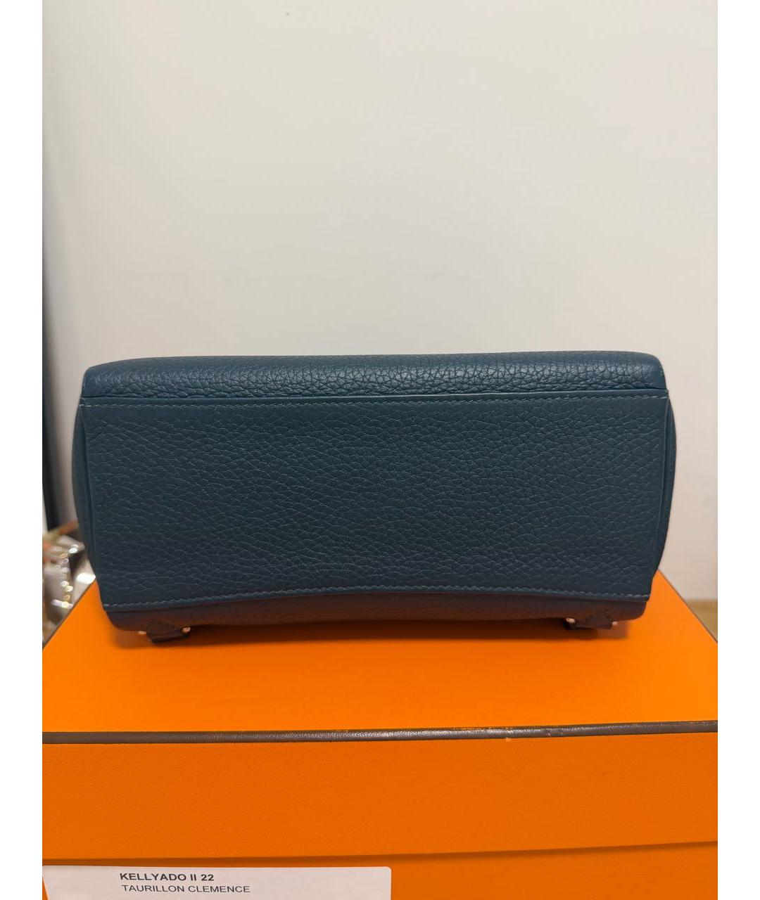 HERMES Синяя кожаная сумка через плечо, фото 6