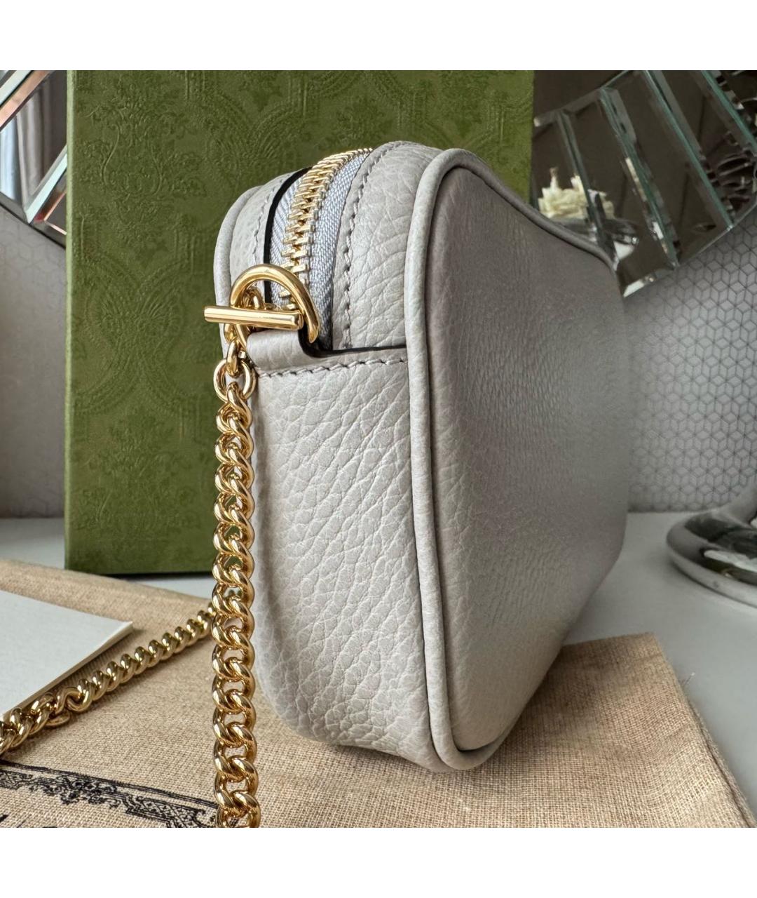 GUCCI Серая кожаная сумка через плечо, фото 7