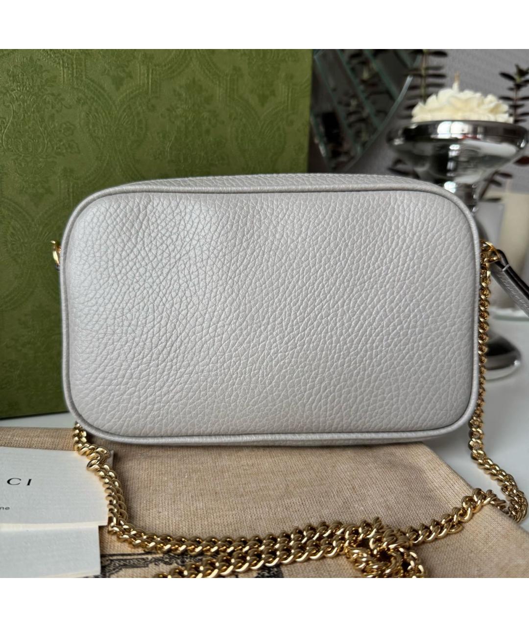 GUCCI Серая кожаная сумка через плечо, фото 3