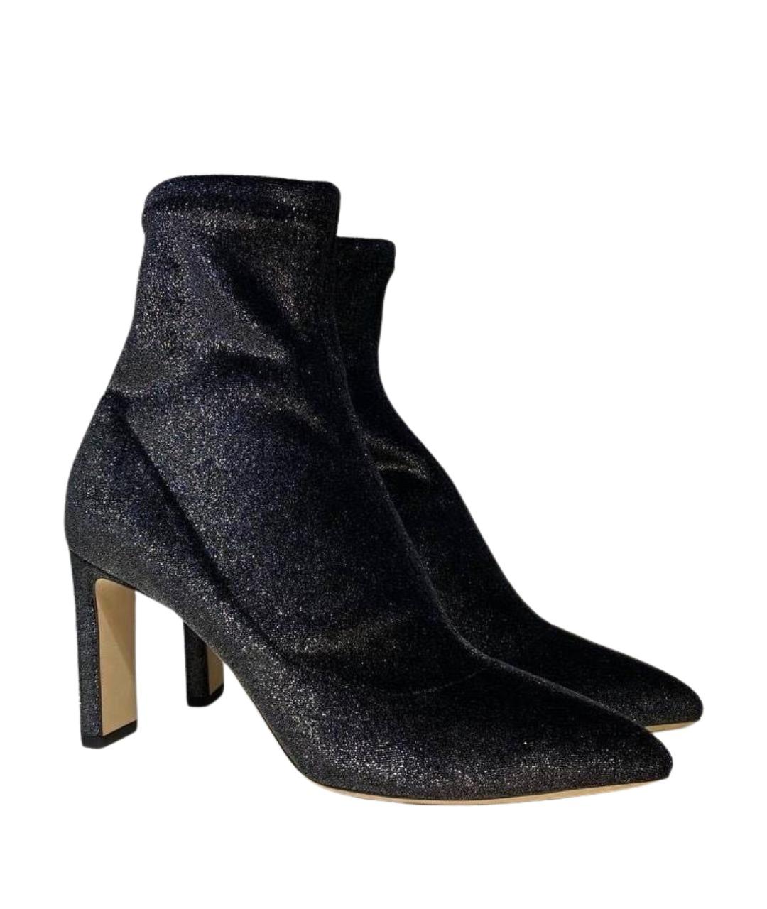 JIMMY CHOO Черные бархатные ботильоны, фото 1