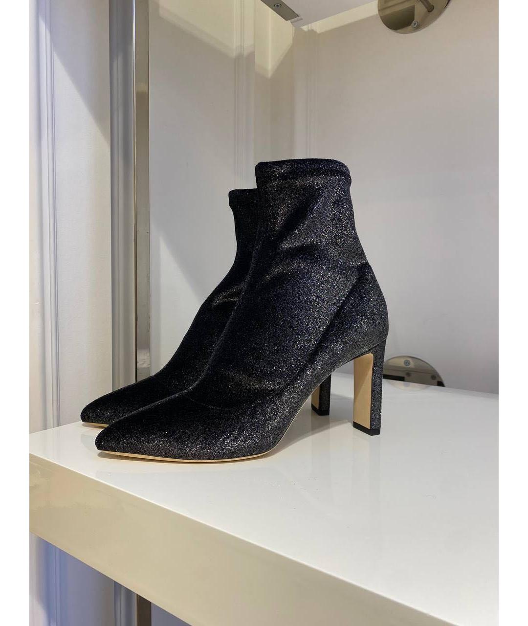 JIMMY CHOO Черные бархатные ботильоны, фото 4