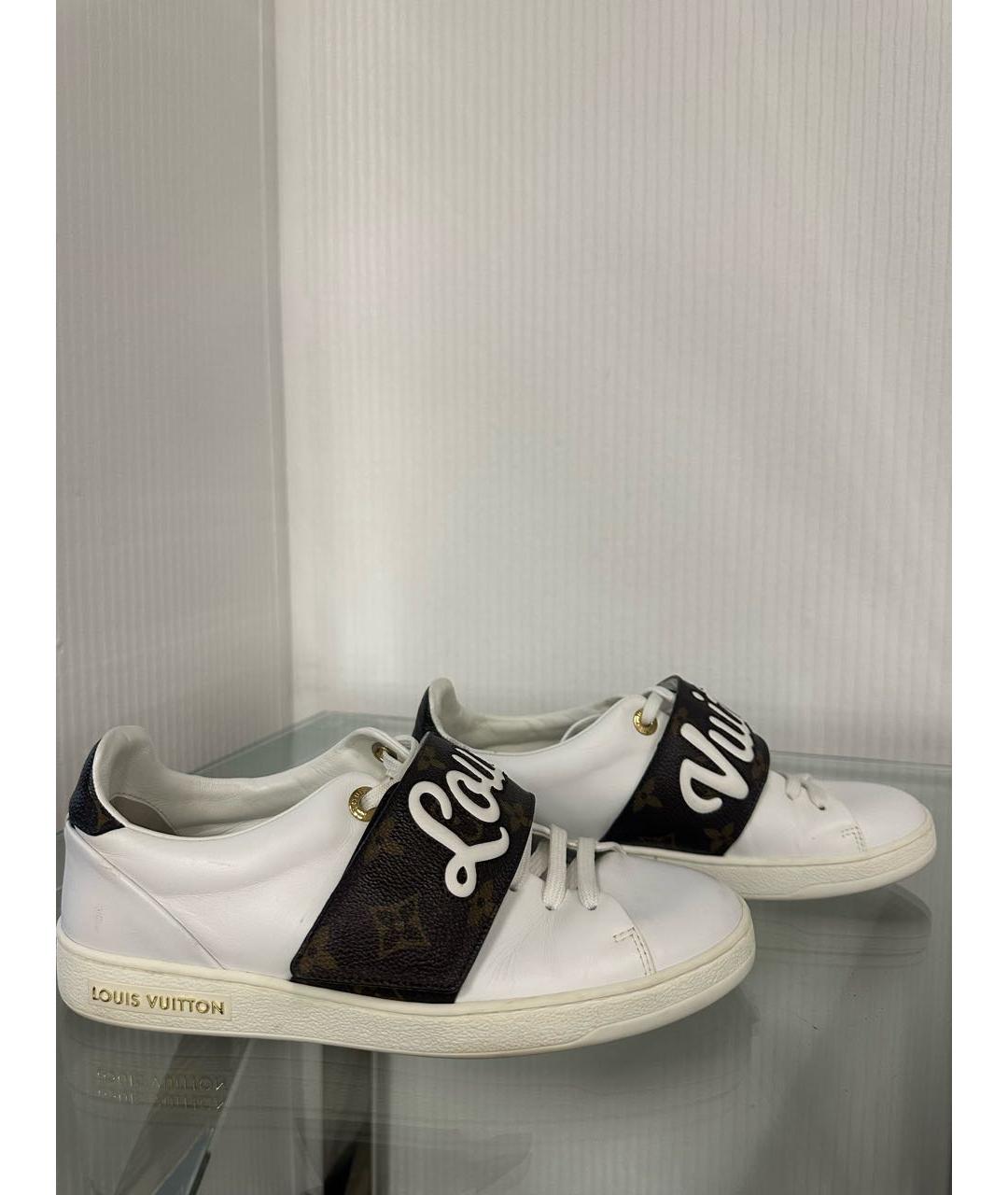 LOUIS VUITTON Белые кожаные кеды, фото 4