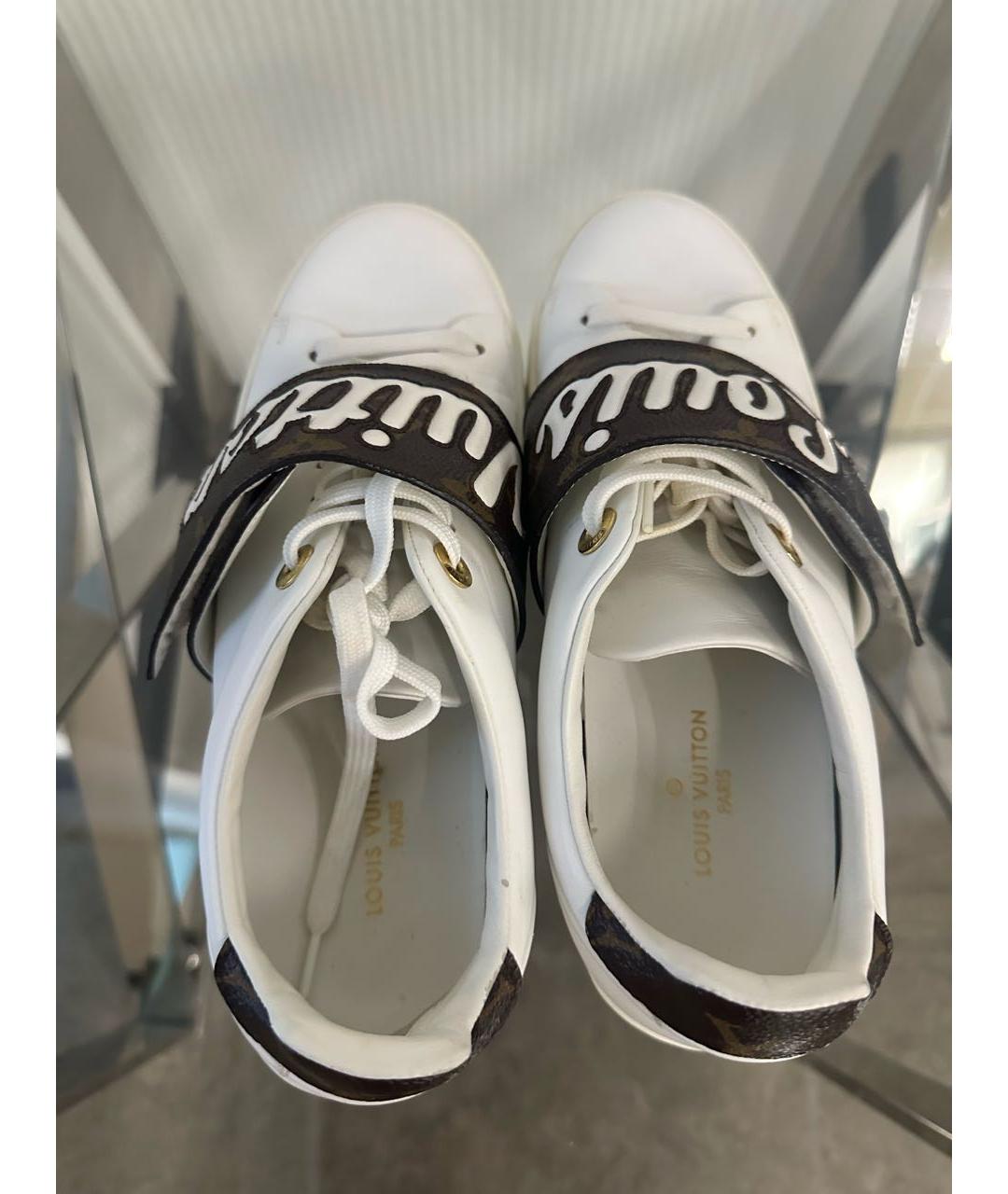 LOUIS VUITTON Белые кожаные кеды, фото 3