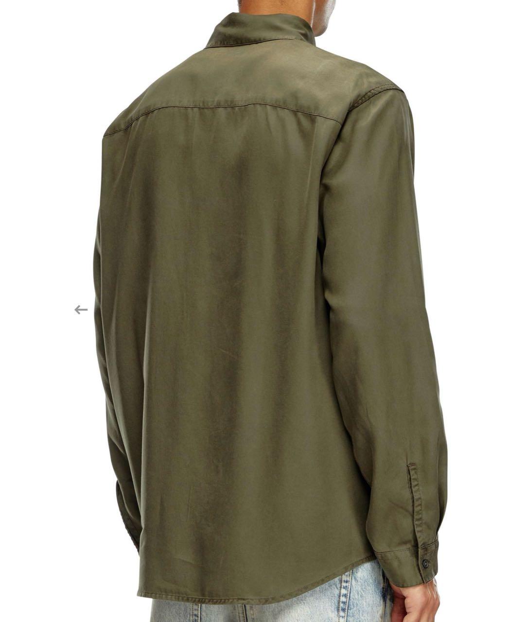 DIESEL Хаки хлопко-лиоцелловая кэжуал рубашка, фото 3