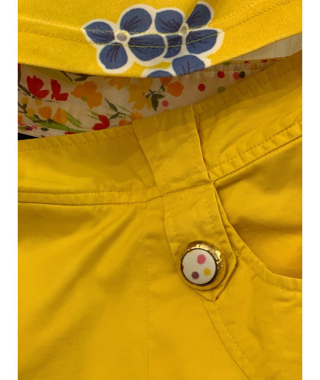 DOLCE&GABBANA Желтая хлопковая юбка мини, фото 5