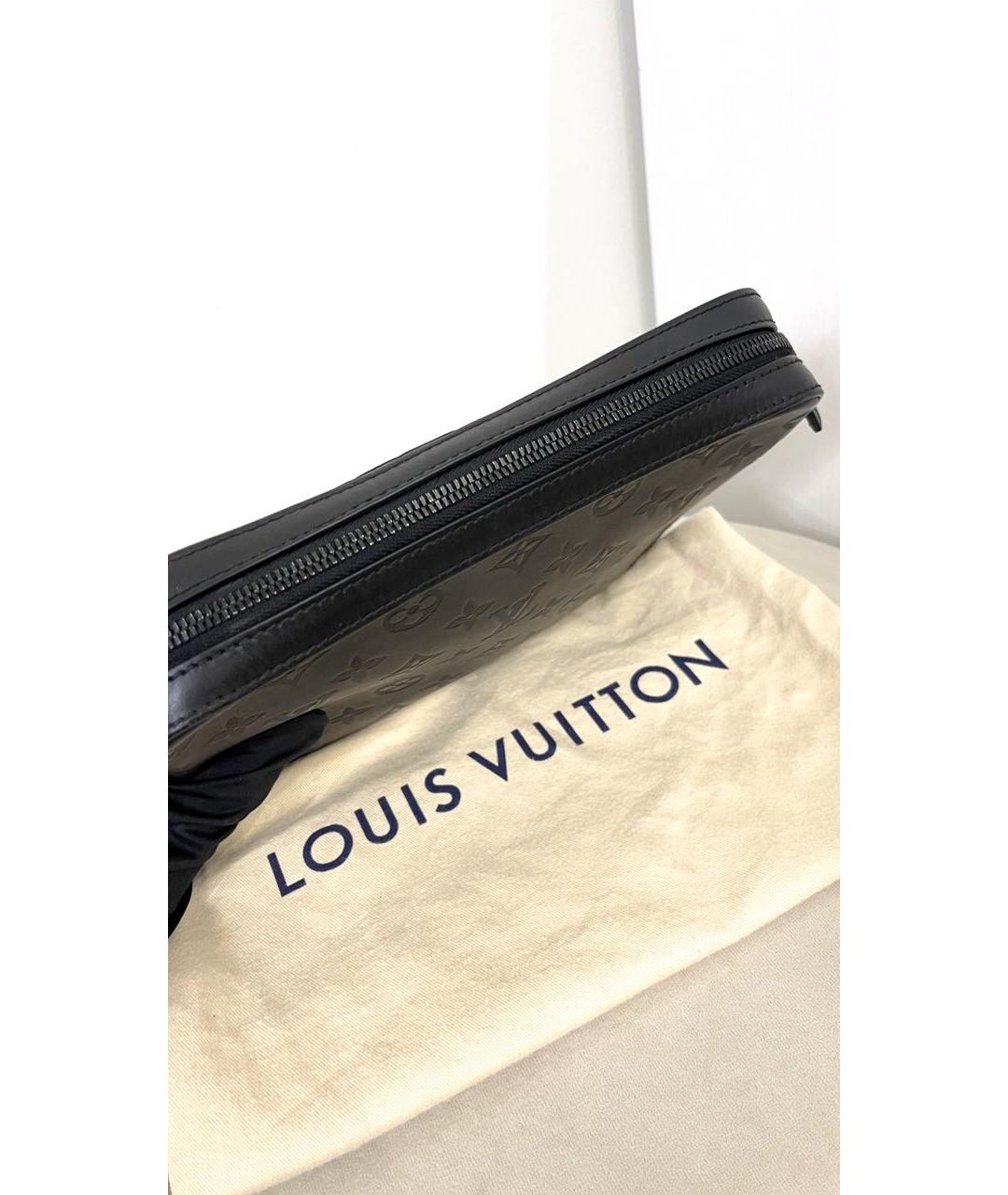 LOUIS VUITTON Черная кожаная сумка на плечо, фото 5