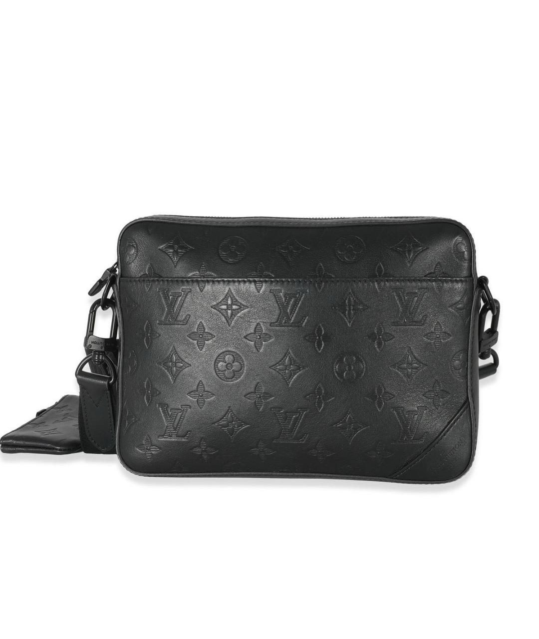 LOUIS VUITTON Черная кожаная сумка на плечо, фото 6