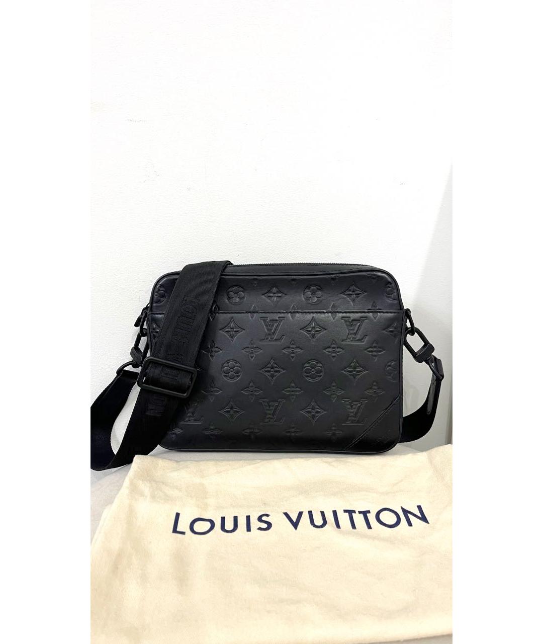 LOUIS VUITTON Черная кожаная сумка на плечо, фото 2