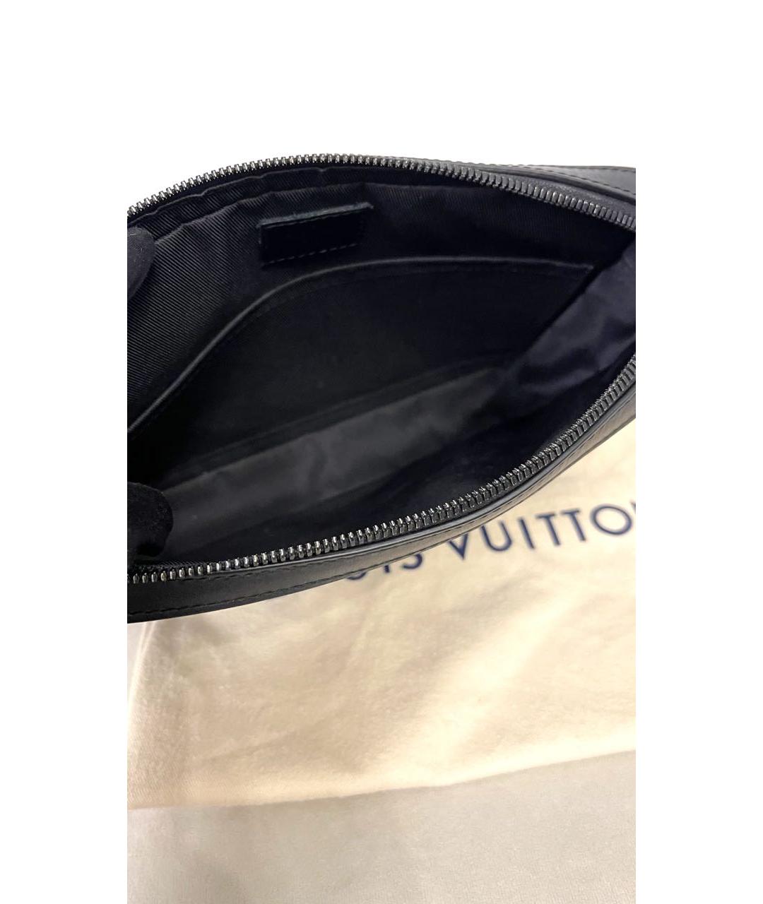 LOUIS VUITTON Черная кожаная сумка на плечо, фото 4