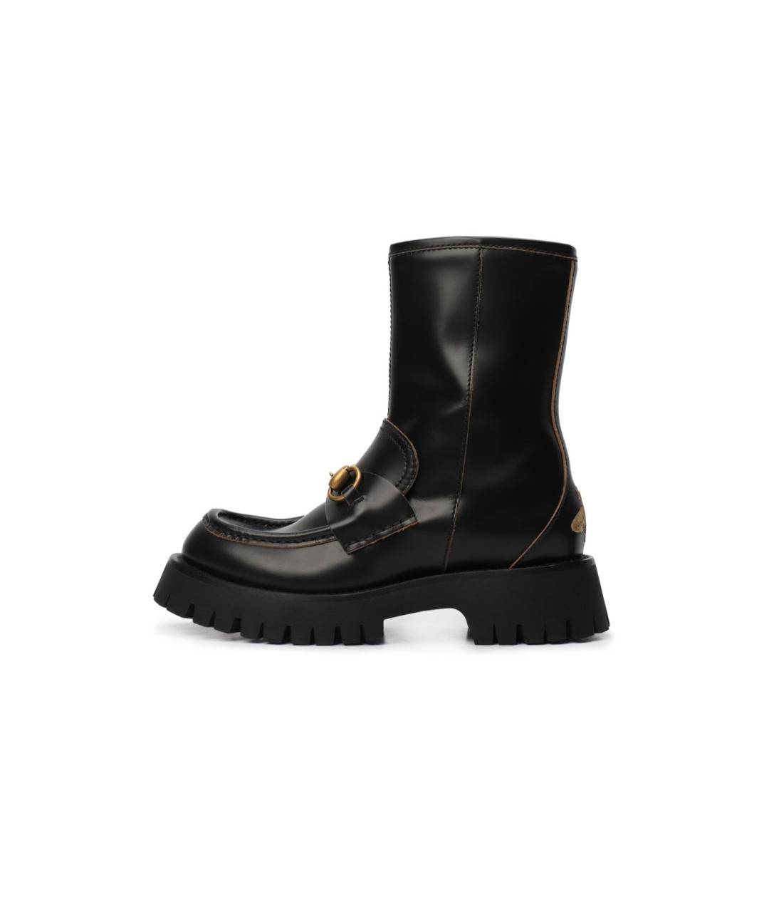 GUCCI Черные кожаные полусапоги, фото 9