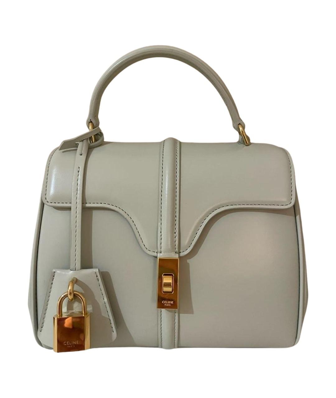 CELINE Голубая кожаная сумка с короткими ручками, фото 1