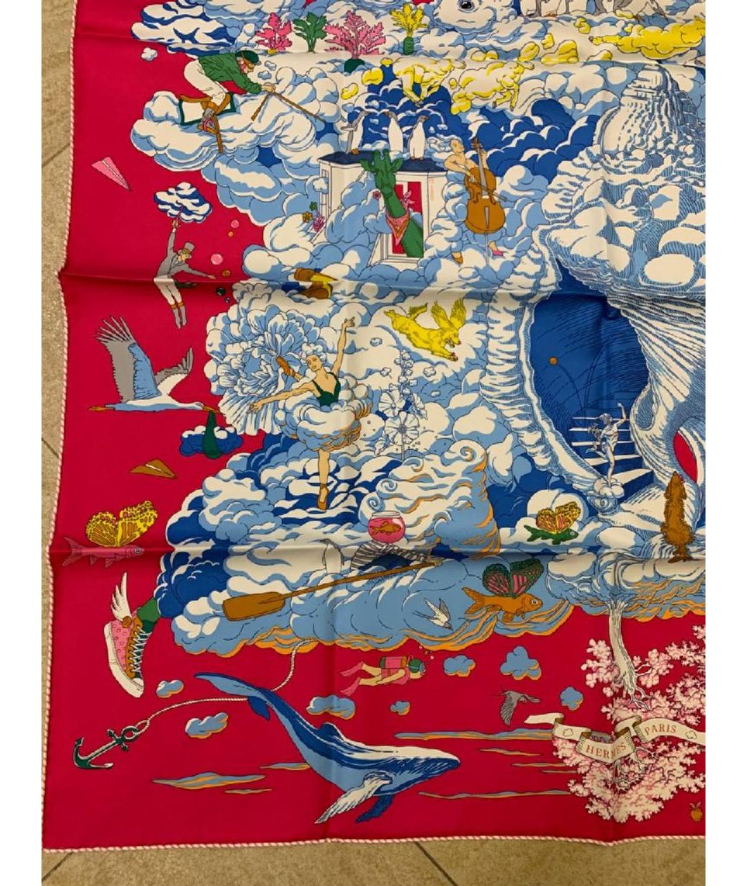 HERMES Мульти шелковый платок, фото 5