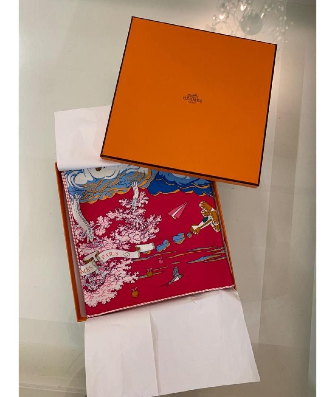 HERMES Мульти шелковый платок, фото 8