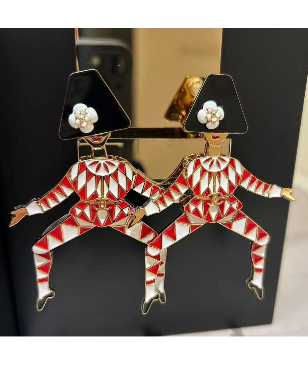 CHANEL Красные серьги, фото 4