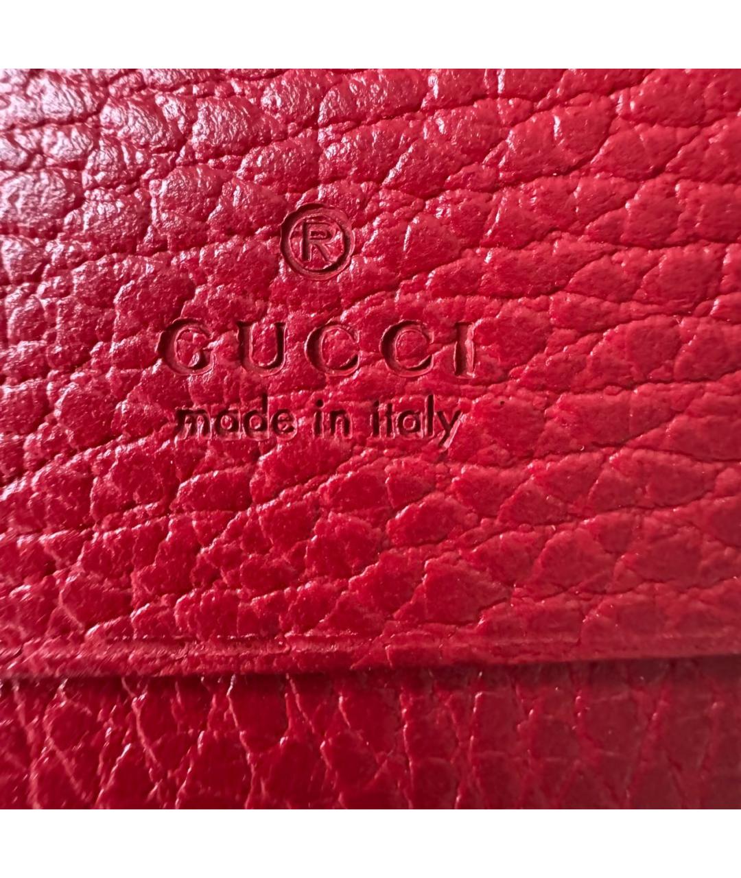 GUCCI Красный кожаный кошелек, фото 7