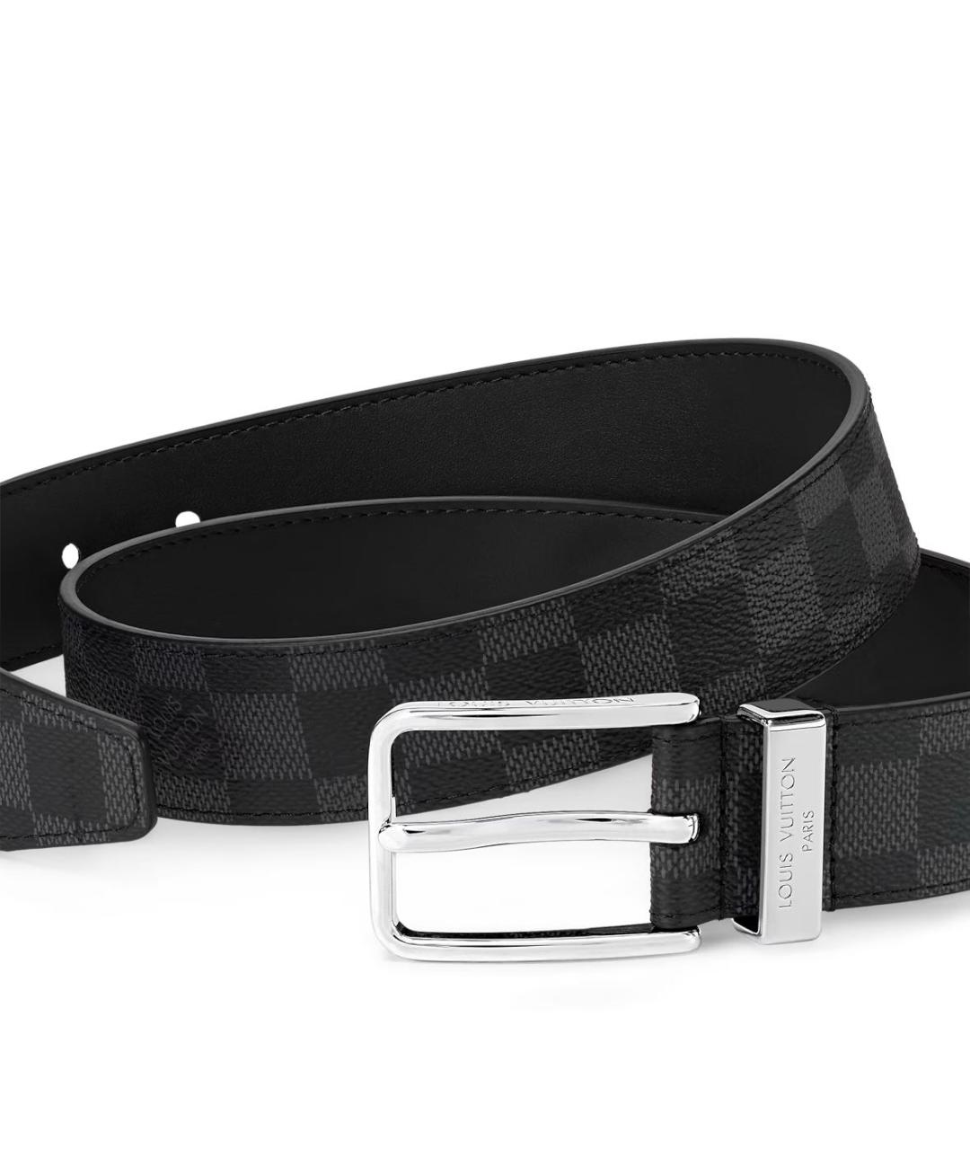LOUIS VUITTON Антрацитовый ремень, фото 3
