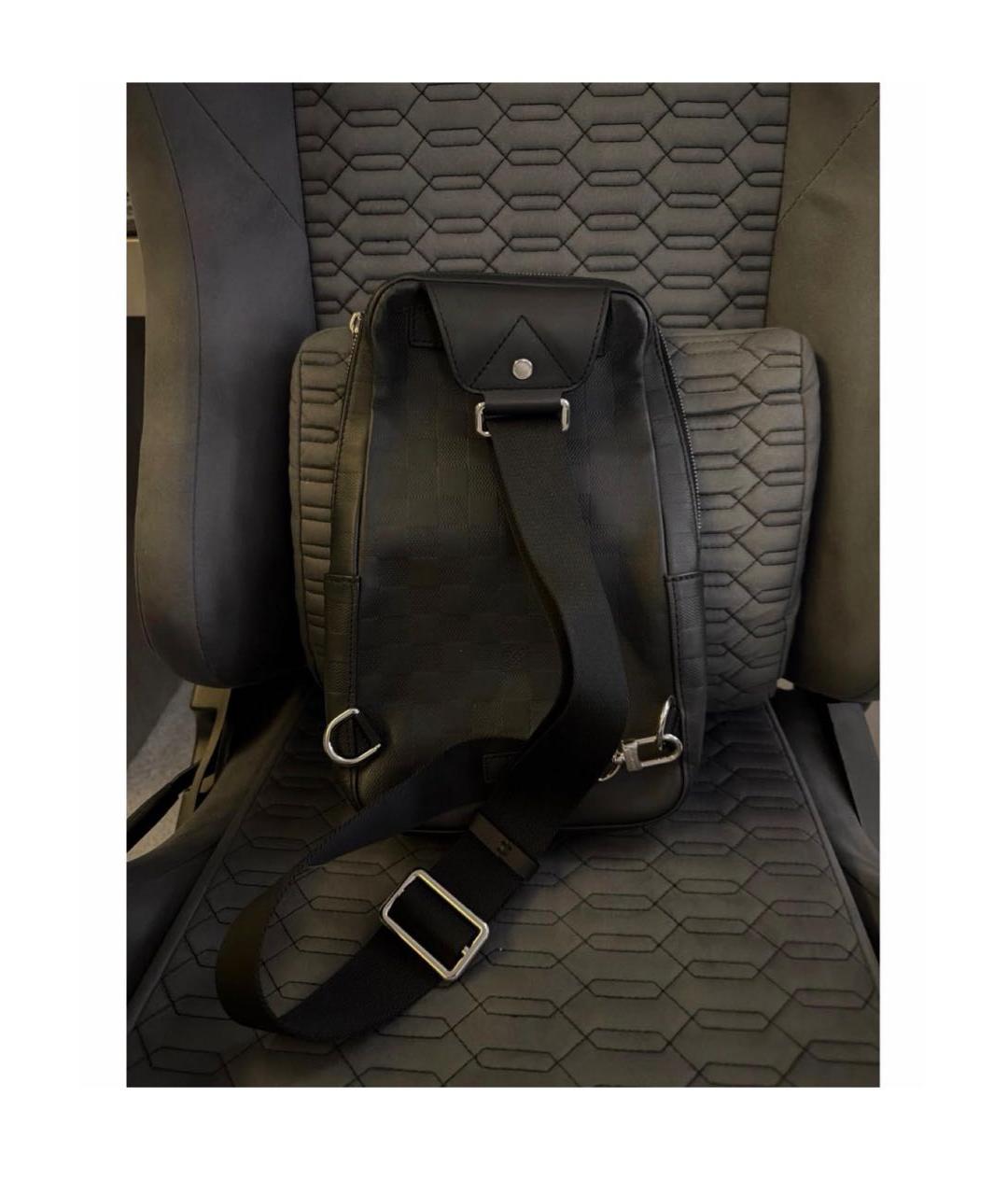 LOUIS VUITTON Черная кожаная поясная сумка, фото 5