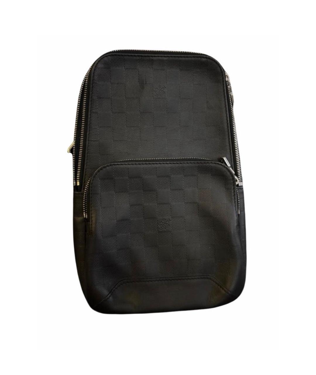 LOUIS VUITTON Черная кожаная поясная сумка, фото 6