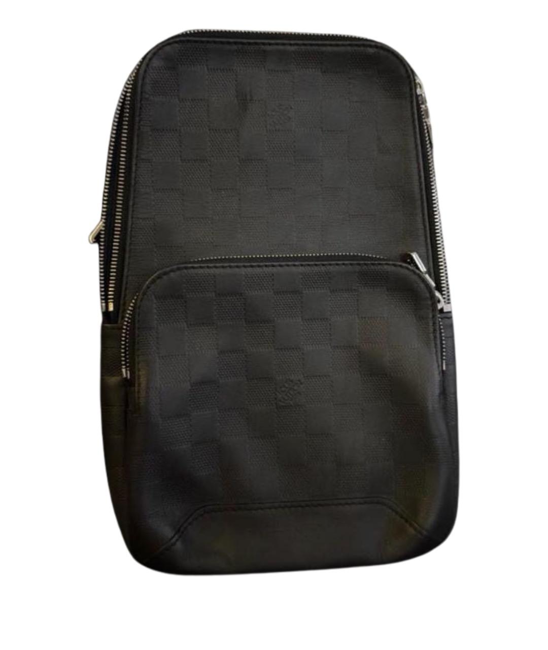 LOUIS VUITTON Черная кожаная поясная сумка, фото 1