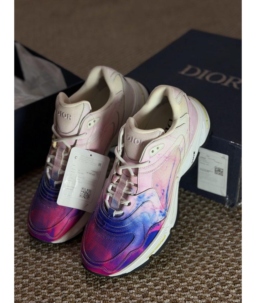 CHRISTIAN DIOR Мульти текстильные низкие кроссовки / кеды, фото 5