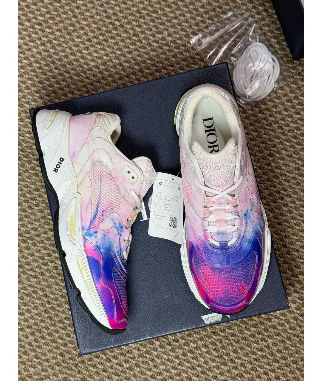 CHRISTIAN DIOR Мульти текстильные низкие кроссовки / кеды, фото 4