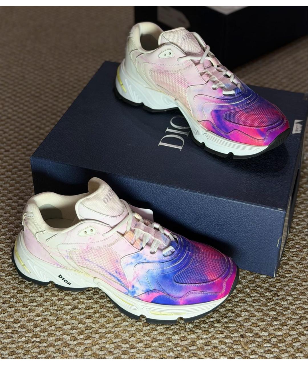 CHRISTIAN DIOR Мульти текстильные низкие кроссовки / кеды, фото 7