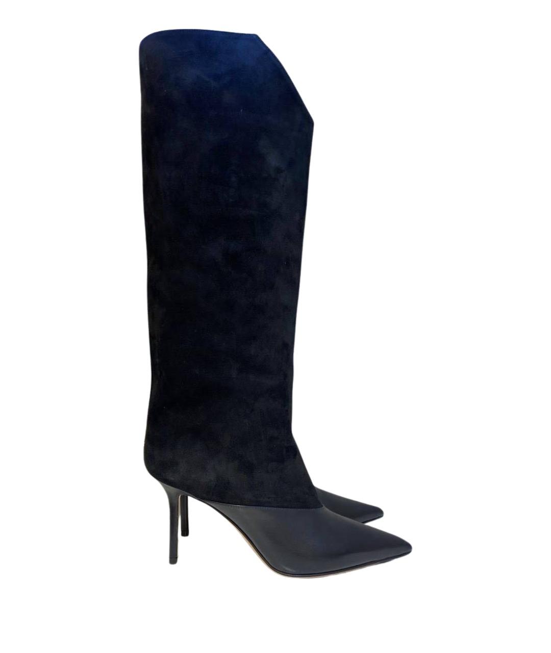 JIMMY CHOO Черные кожаные сапоги, фото 1