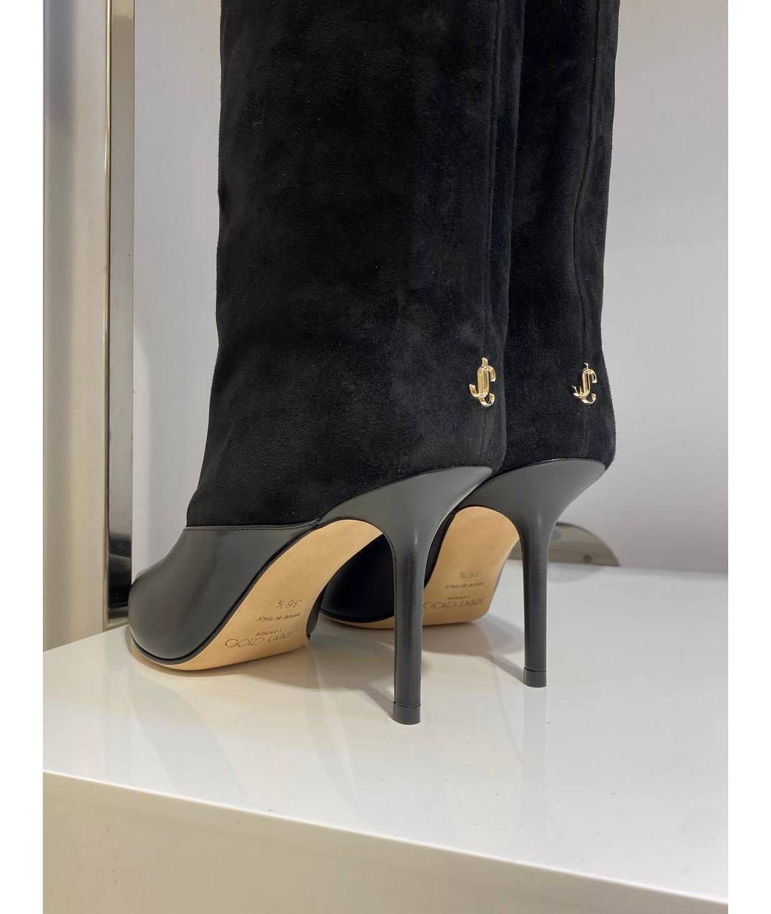 JIMMY CHOO Черные кожаные сапоги, фото 3