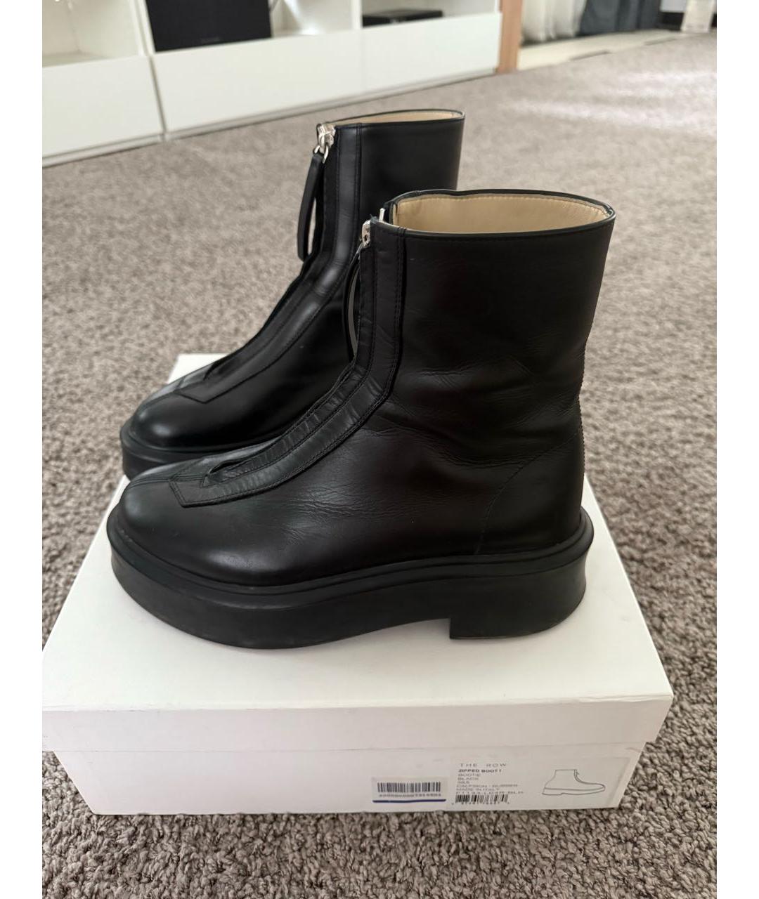 THE ROW Черные кожаные полусапоги, фото 9