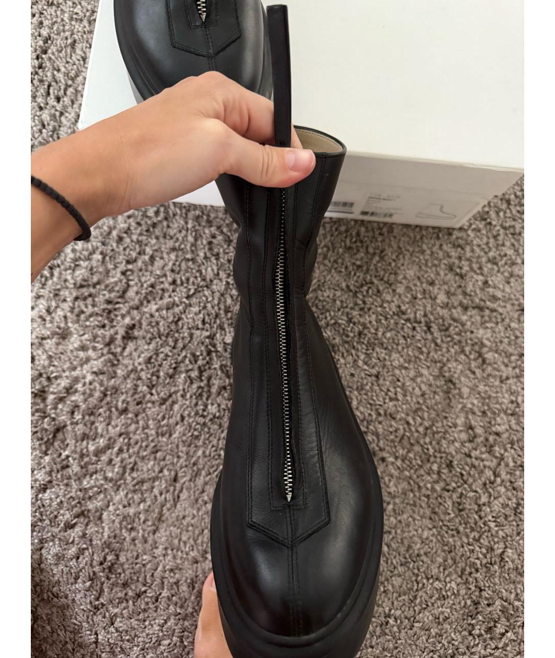 THE ROW Черные кожаные полусапоги, фото 6
