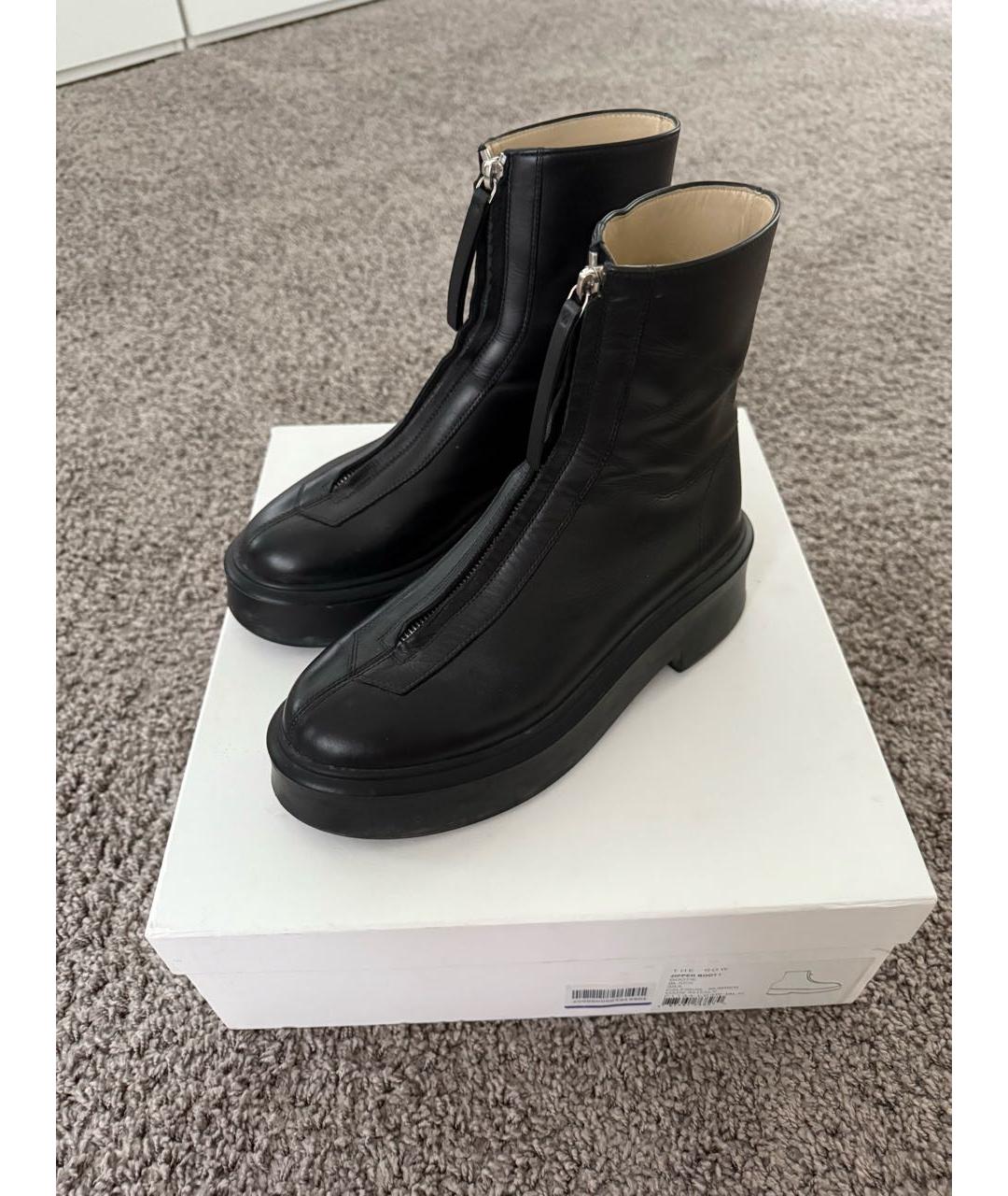 THE ROW Черные кожаные полусапоги, фото 3