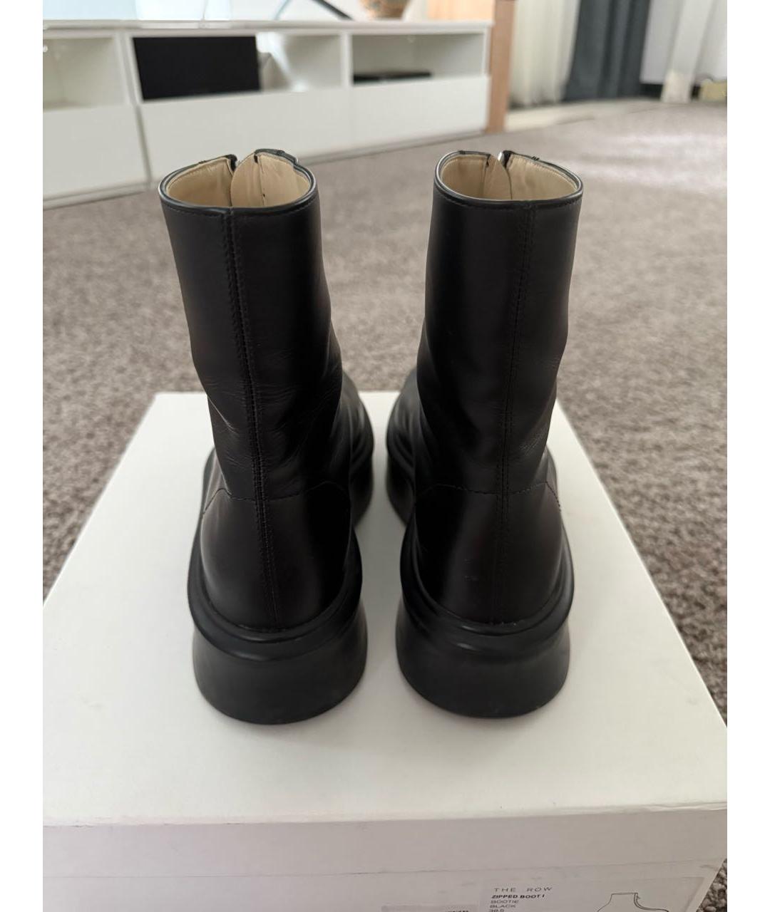 THE ROW Черные кожаные полусапоги, фото 4