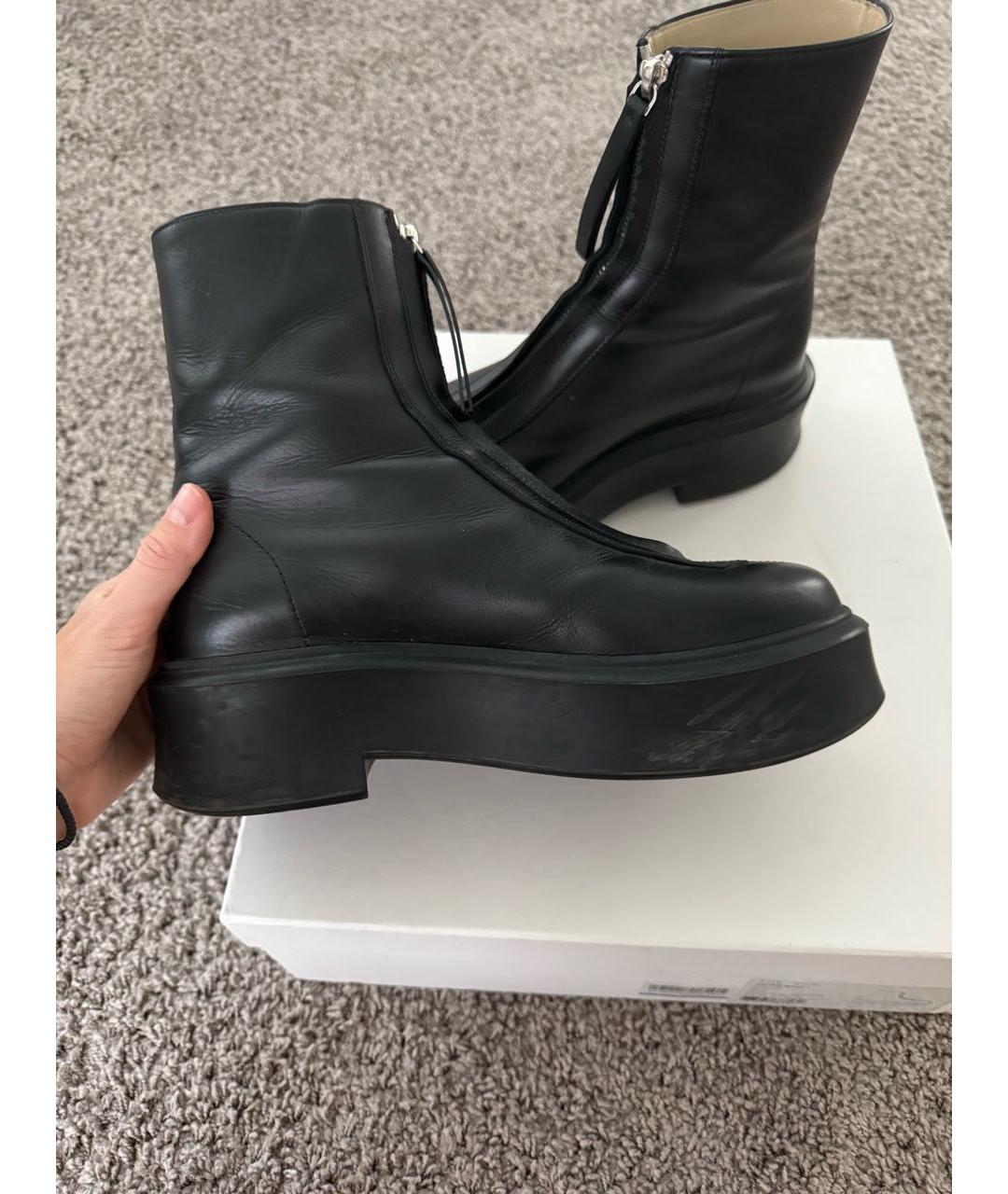 THE ROW Черные кожаные полусапоги, фото 8