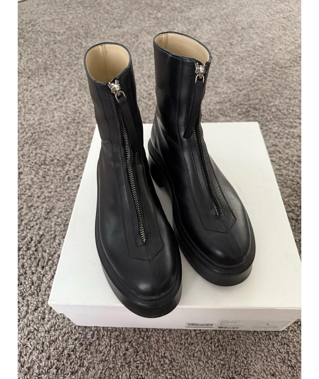 THE ROW Черные кожаные полусапоги, фото 2