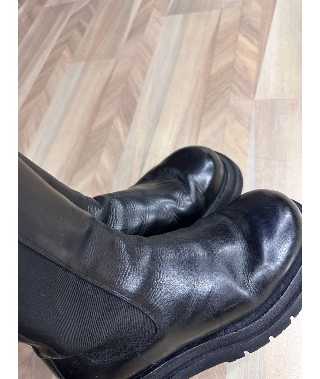BOTTEGA VENETA Черные кожаные полусапоги, фото 5